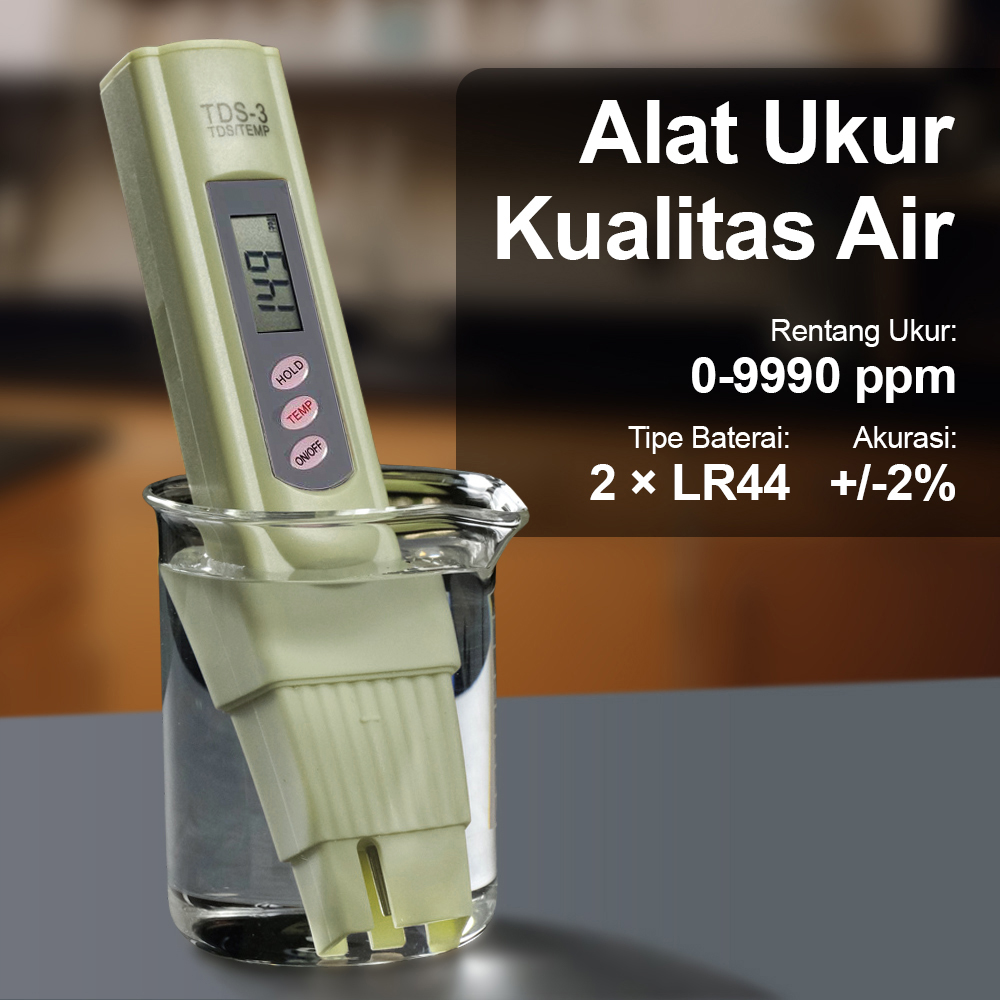 TDS Meter Alat Ukur Kualitas Air Water Quality Tester - TDS-3
