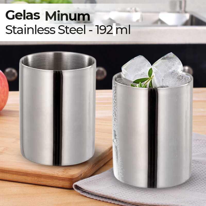 Mugumu Gelas Stainless Steel Korea Single Wall Glass 192ml - MG031