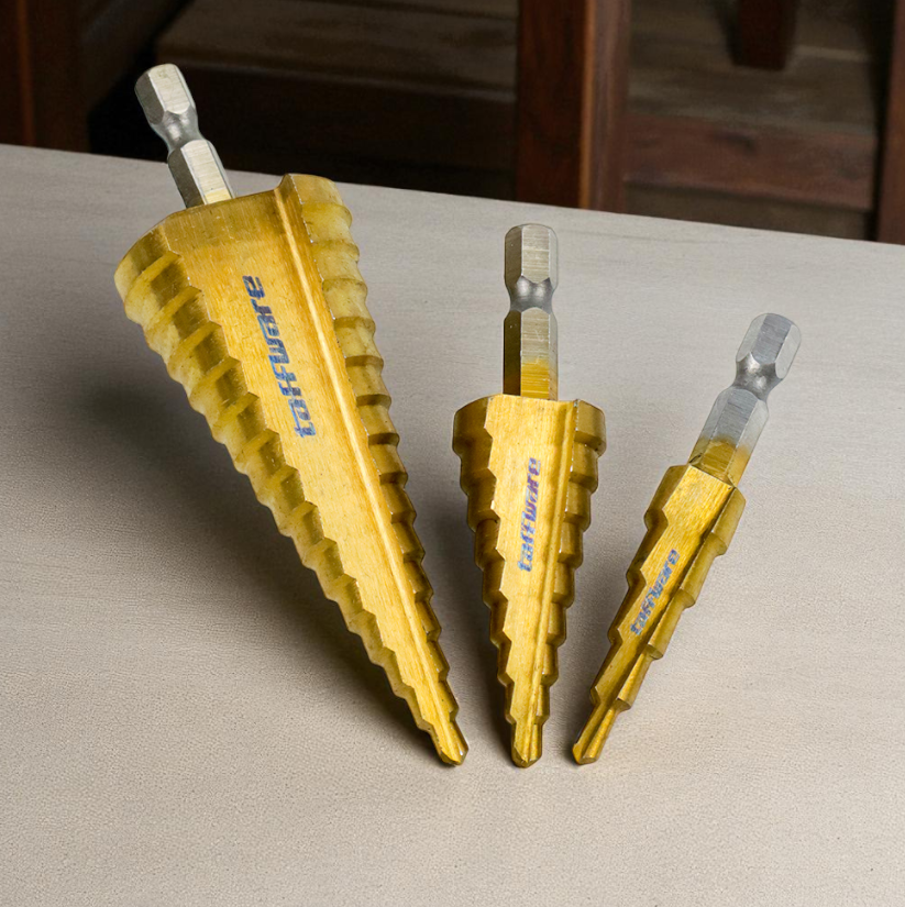 Taffware Mata Bor Spiral Drill Bits Titanium Coated 3 PCS