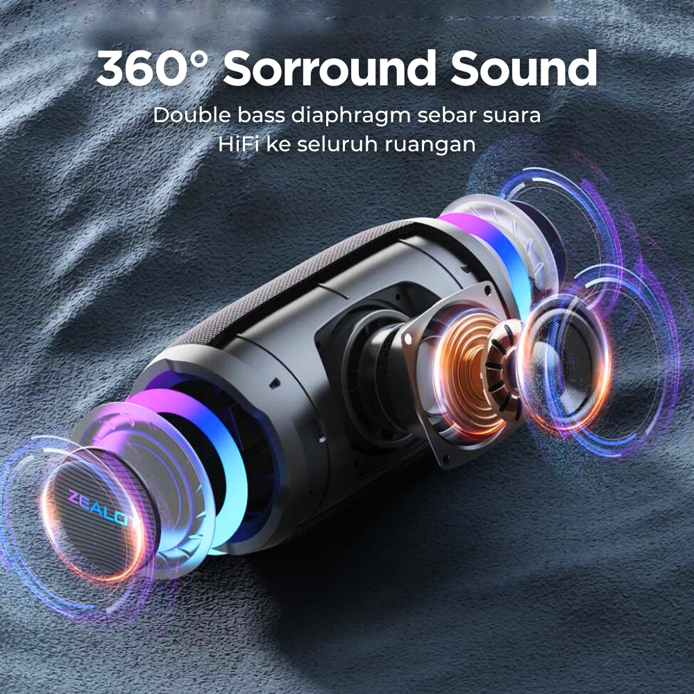 ZEALOT Portable Bluetooth Active Speaker RGB 10W - S61