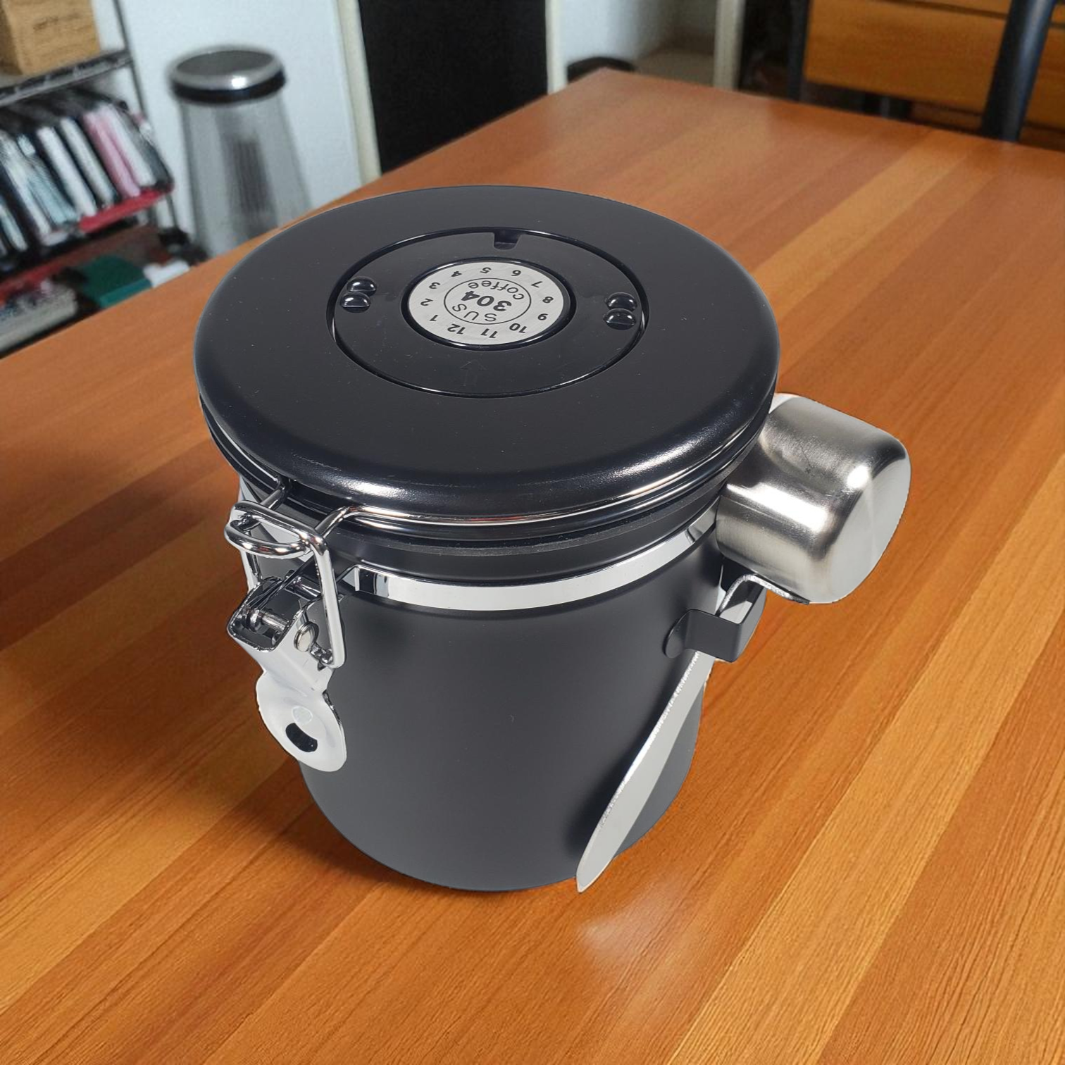 LISM Toples Stainless Penyimpanan Biji Kopi Rekam Tanggal Storage Jar - MSS19