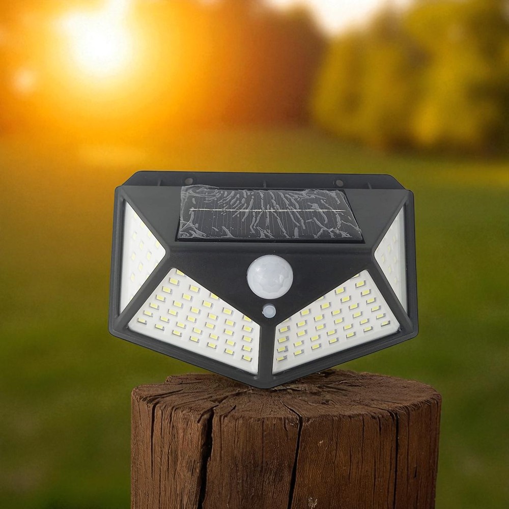 TaffLED Lampu Dinding Solar Sensor PIR 100 LED Cool White - GB-100