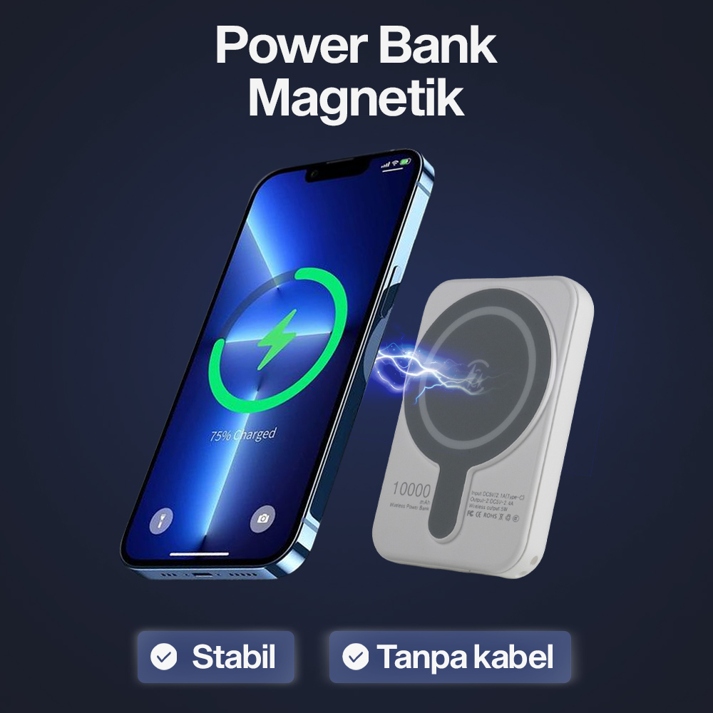 Tollcuudda Power Bank Wireless Magnetic MagSafe PD USB 20W 10000mAh - TC374