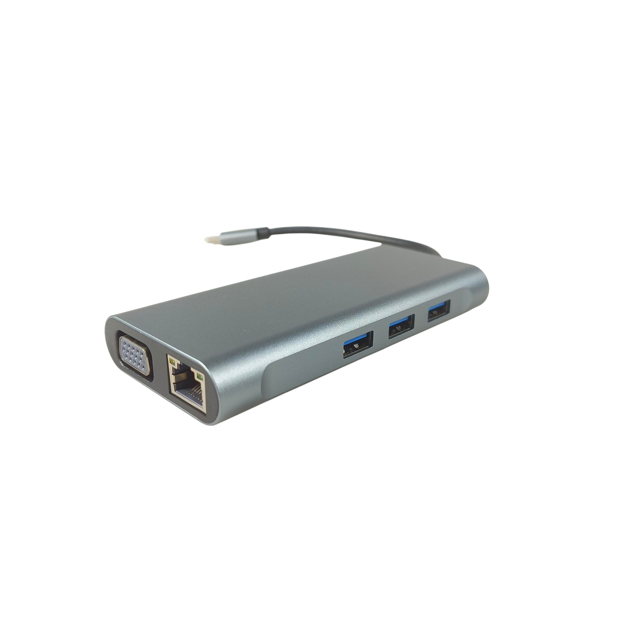 EASYIDEA USB Type C Hub 10 in 1 HDMI VGA USB 3.0 LAN RJ45 Card Reader - VD76