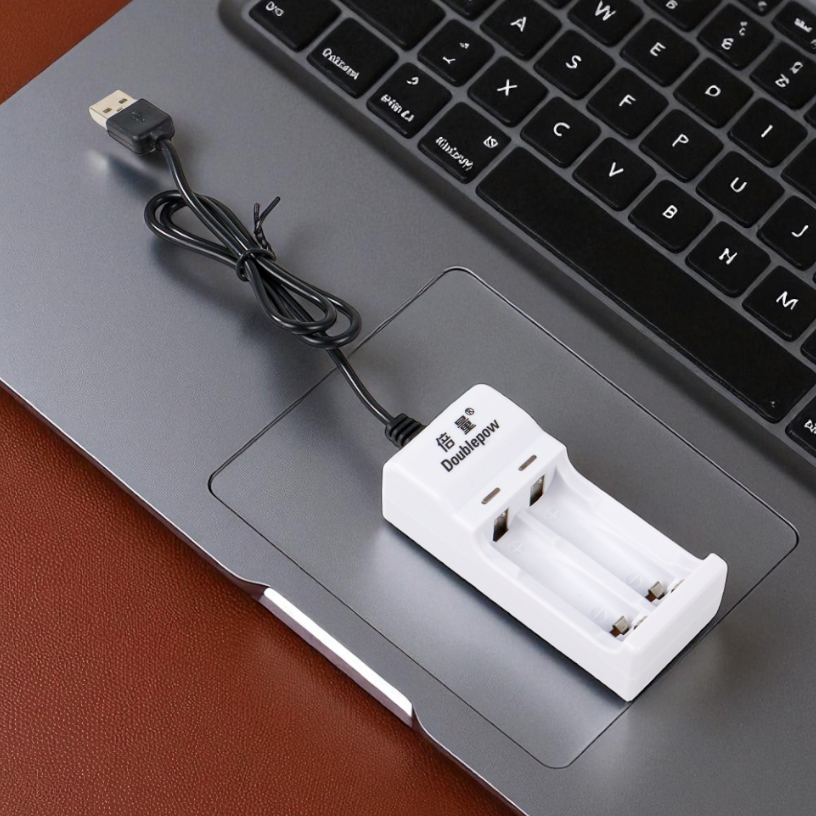 Doublepow Charger Baterai 2 Slot for AA AAA Ni-MH Ni-CD with LED - DP-U21