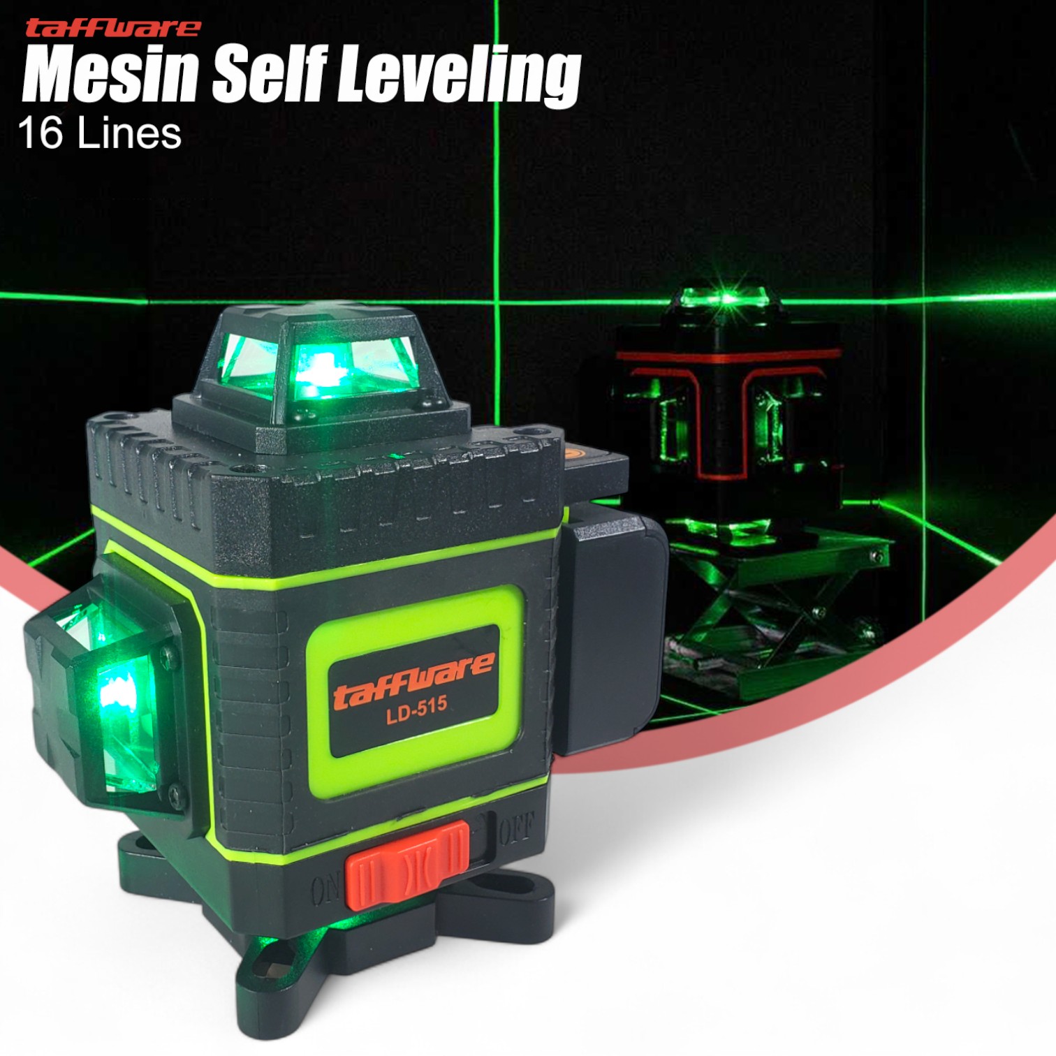 Taffware Hilda Laser Level Self Leveling 16 Line 4D IP54 with Remote - LD-515