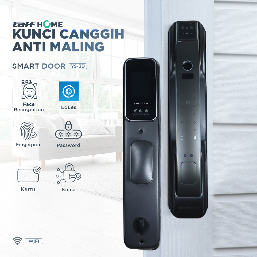 YONGLISHUN Smart Door Lock Fingerprint 3D Face Recognition Card Eques - YS-3D