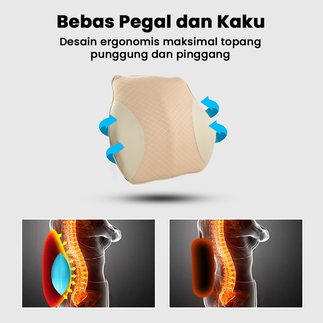 MALUOKASA Bantal Punggung Mobil Memory Foam Lumbar Support - M3D
