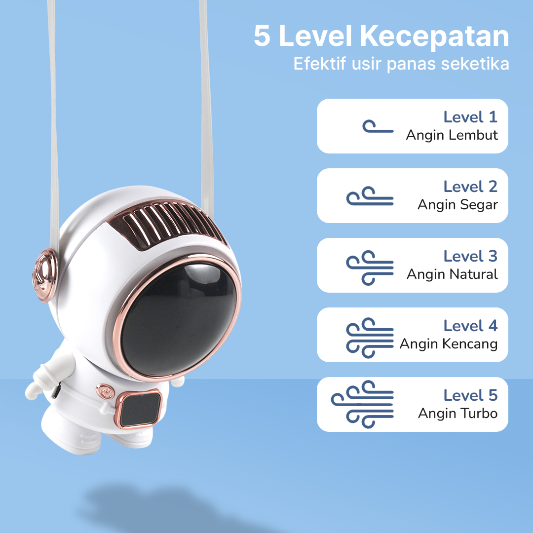 REUP Kipas Angin Mini Portable Astronaut Fan Turbine Blade 500mAh - T12