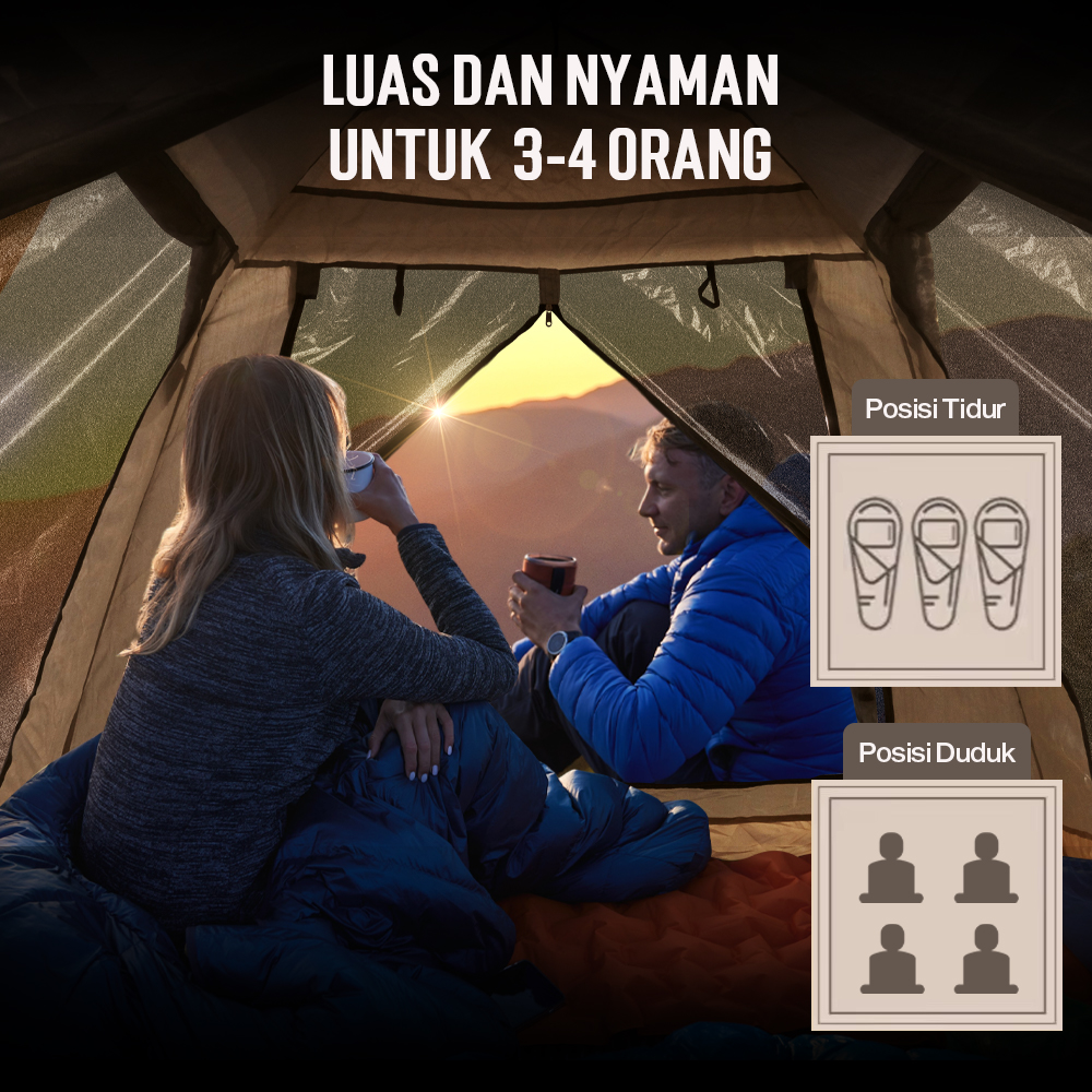 WolFAce Tenda Camping Lipat Otomatis Quick Open Anti UV Rain Proof - CT-XML-9-1