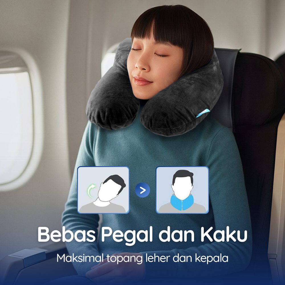 TUBAN Bantal Leher Travel Angin U-Shaped Inflatable Neck Pillow - X-000
