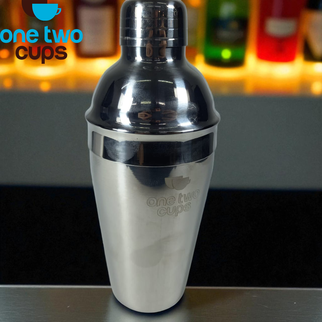 One Two Cups Cocktail Shaker Bartender Boston Style Stainless Steel - JJ60048
