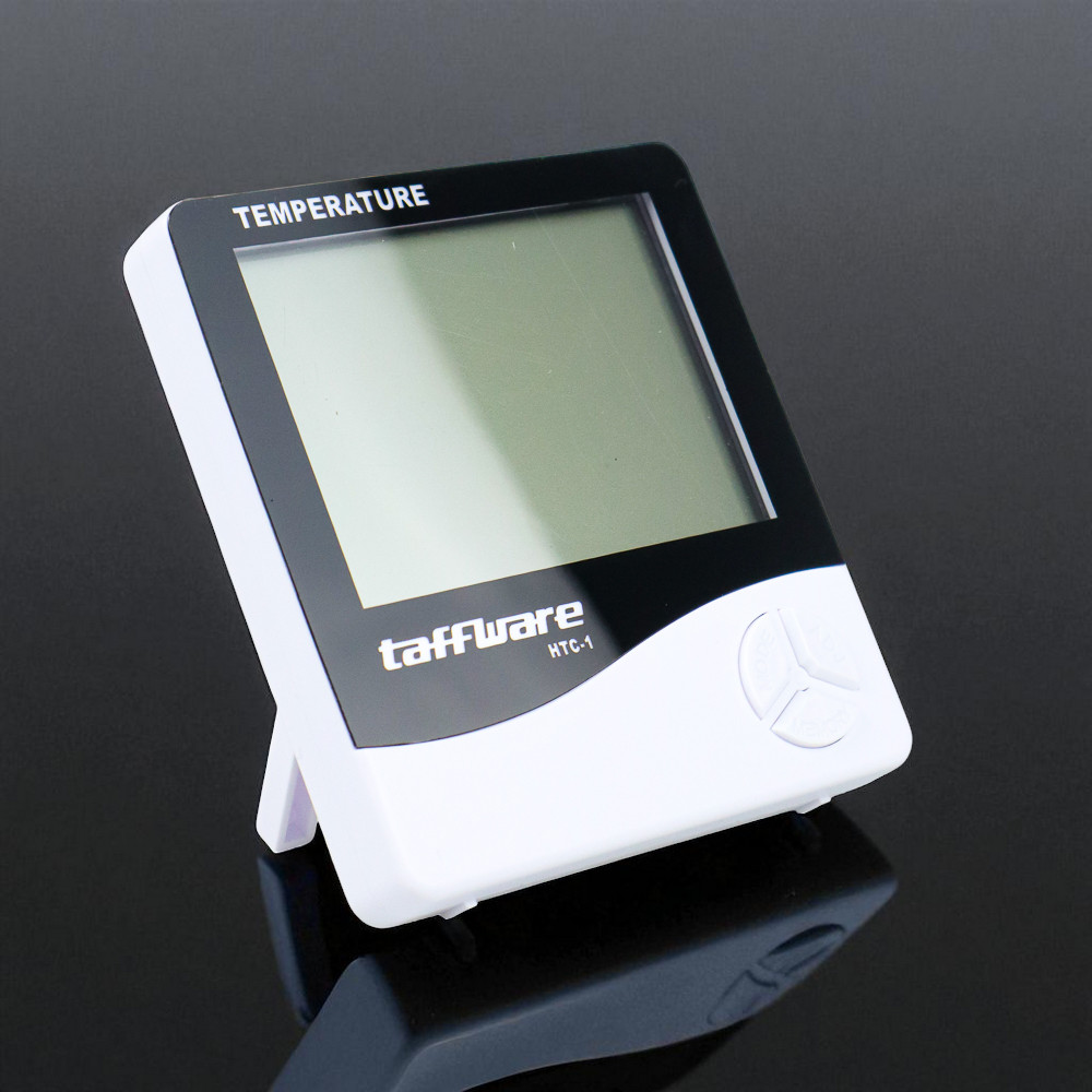 Taffware Termometer Suhu Ruangan Humidity Hygrometer Clock Calendar - HTC-1