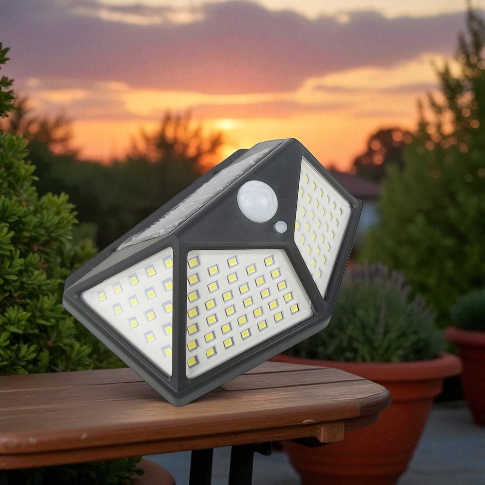 TaffLED Lampu Dinding Solar Sensor PIR 100 LED Cool White - GB-100