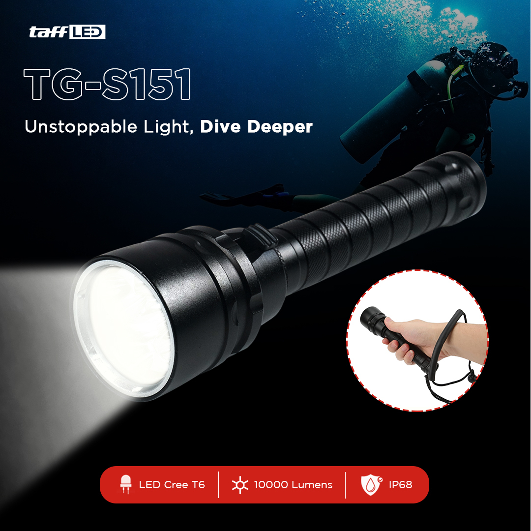TaffLED Senter LED Scuba Dive Waterproof IP68 T6 - TG-S151