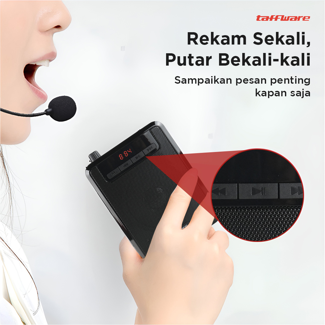 Taffware Megaphone Mikrofon Penguat Suara Tourguide Speaker 125dB - K300