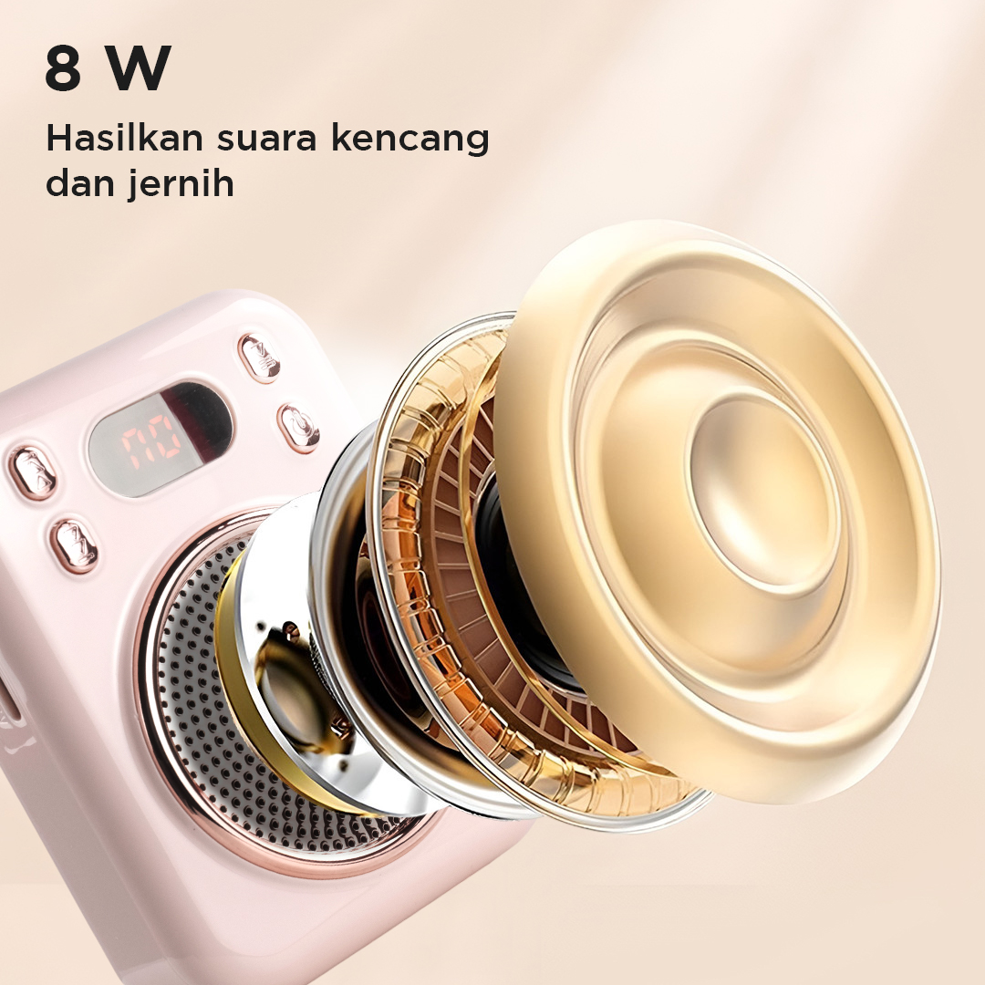 Little Bee Speaker Pinggang Microphone Bluetooth Amplifier Wired - S22