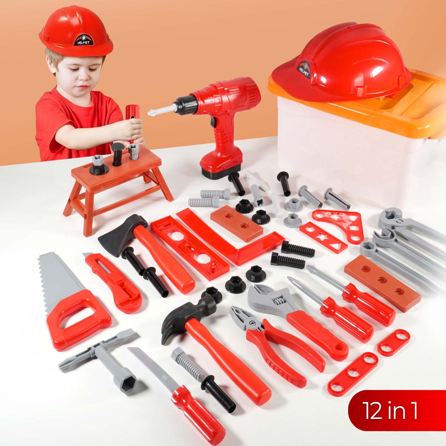 YICHI Hardware Tool Toy Mainan Perkakas Anak Simulasi Pertukangan - TD46