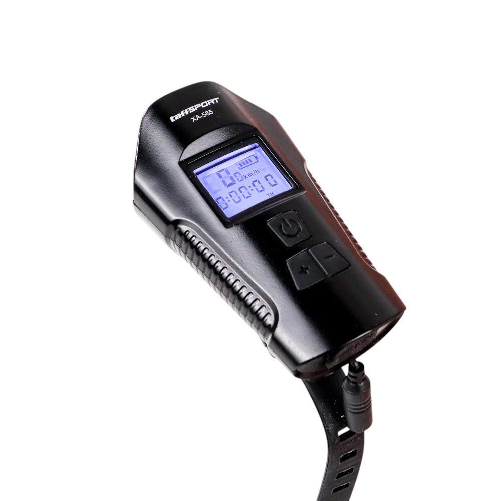 TaffSPORT Lampu Depan Sepeda LED Klakson Speedometer LCD 1500mAh - XA-585