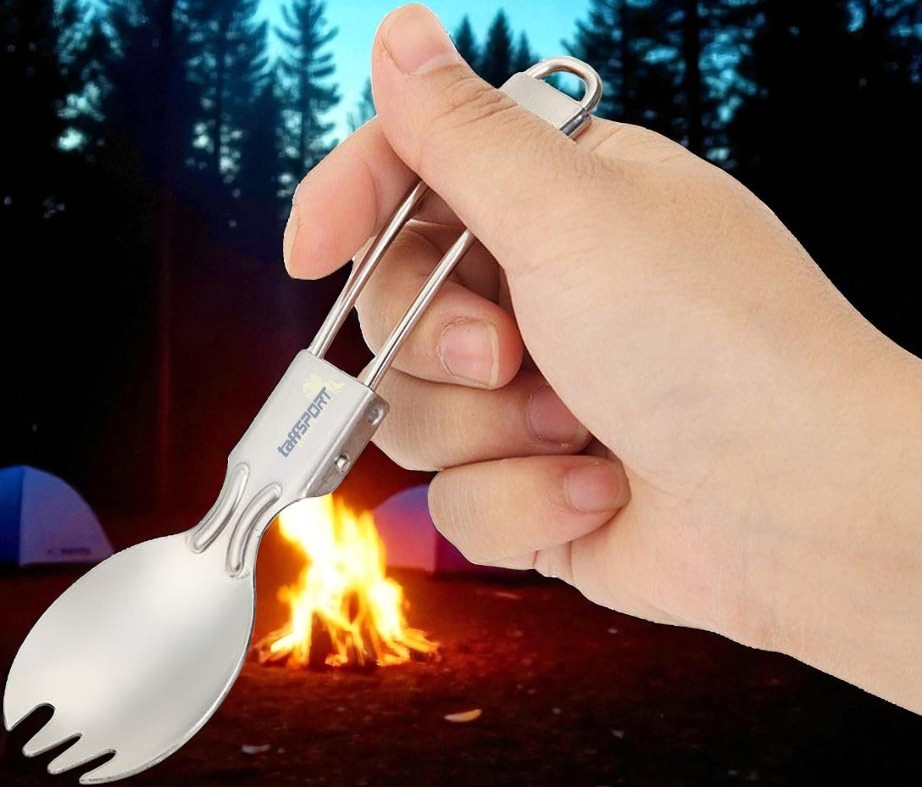 KNIFEZER Foldable Spoon Fork Sendok Garpu Lipat Stainless Steel - SVGF2