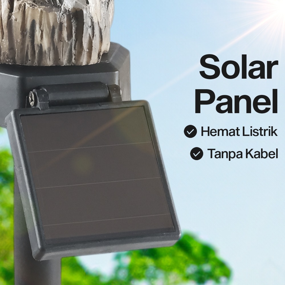 OOBEST Lampu Taman Hias Burung Hantu Waterproof Solar Panel Warm White - SG15S
