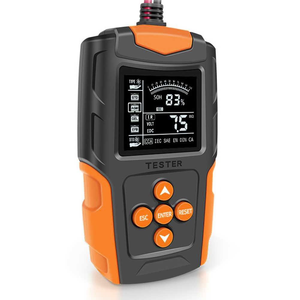 FOXSUR Tester Aki Kendaraan Lead Acid Battery Tester LCD 200Ah 12/24V - FBT-200