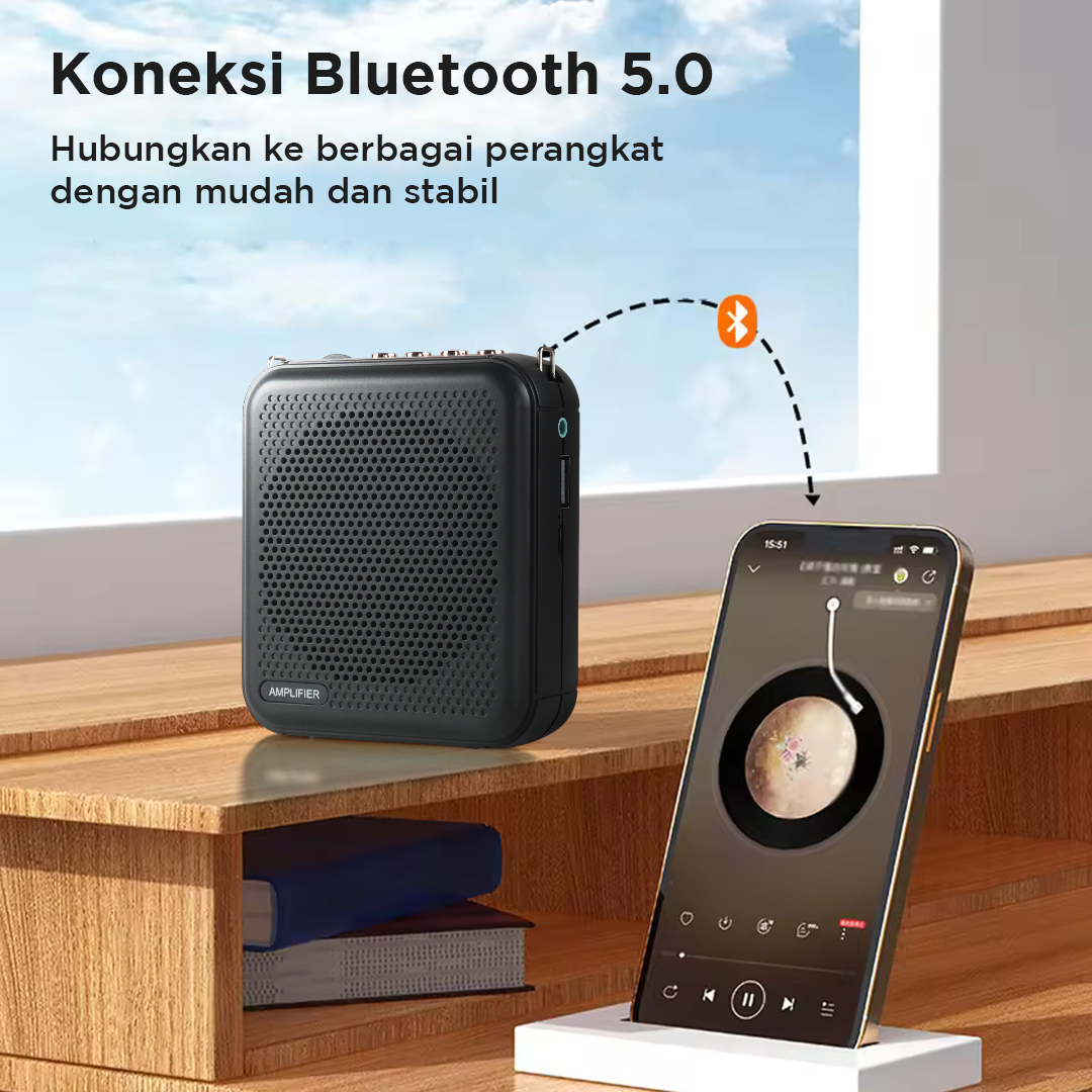 Proms Penguat Suara Mini Megaphone Active Speaker Tourguide Bluetooth - S62