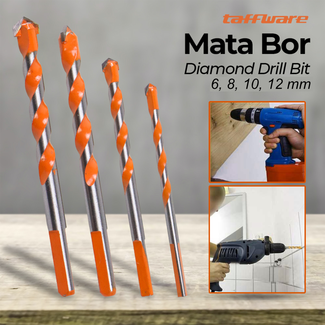 Taffware Mata Bor Diamond Drill Bit 6 8 10 12mm 4 PCS - 1