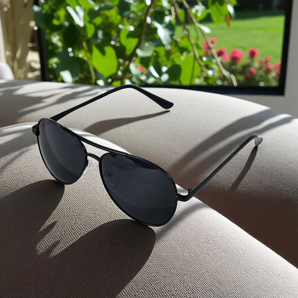 Aoron Kacamata Hitam Aviator Polarized Sunglasses UV Protection - RB2132