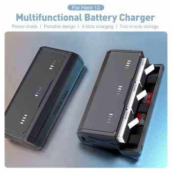 TELESIN Charger Baterai Box Kamera GoPro Hero 13 3 Slot with Battery - S0-ECB-12-TGP