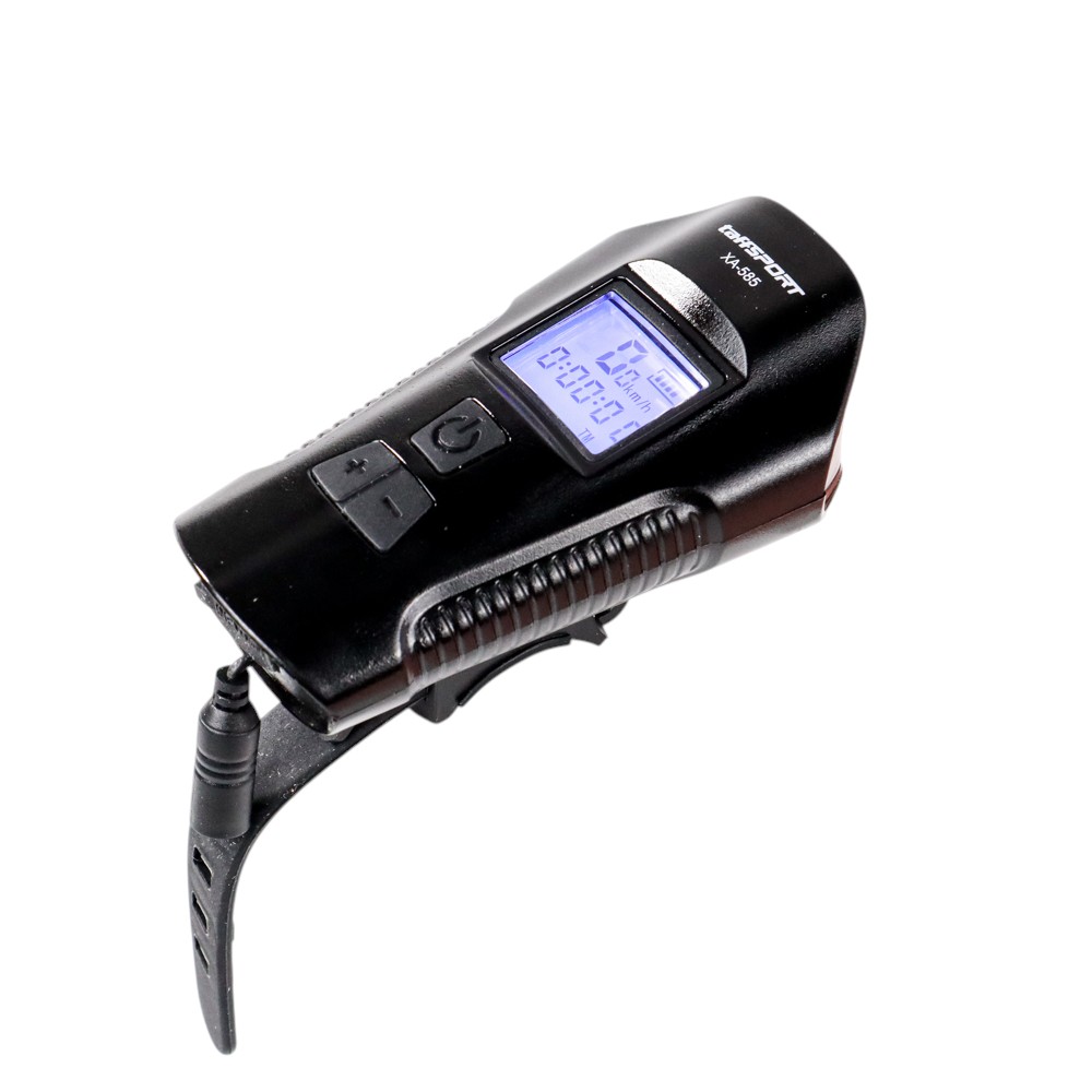 TaffSPORT Lampu Depan Sepeda LED Klakson Speedometer LCD 1500mAh - XA-585
