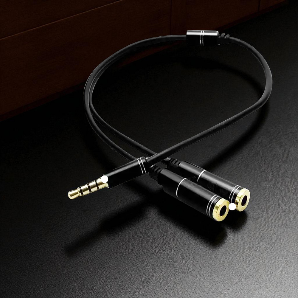 Overfly Splitter Audio 3.5mm Male ke 3.5mm Female Headphone Mic 38cm - AV114