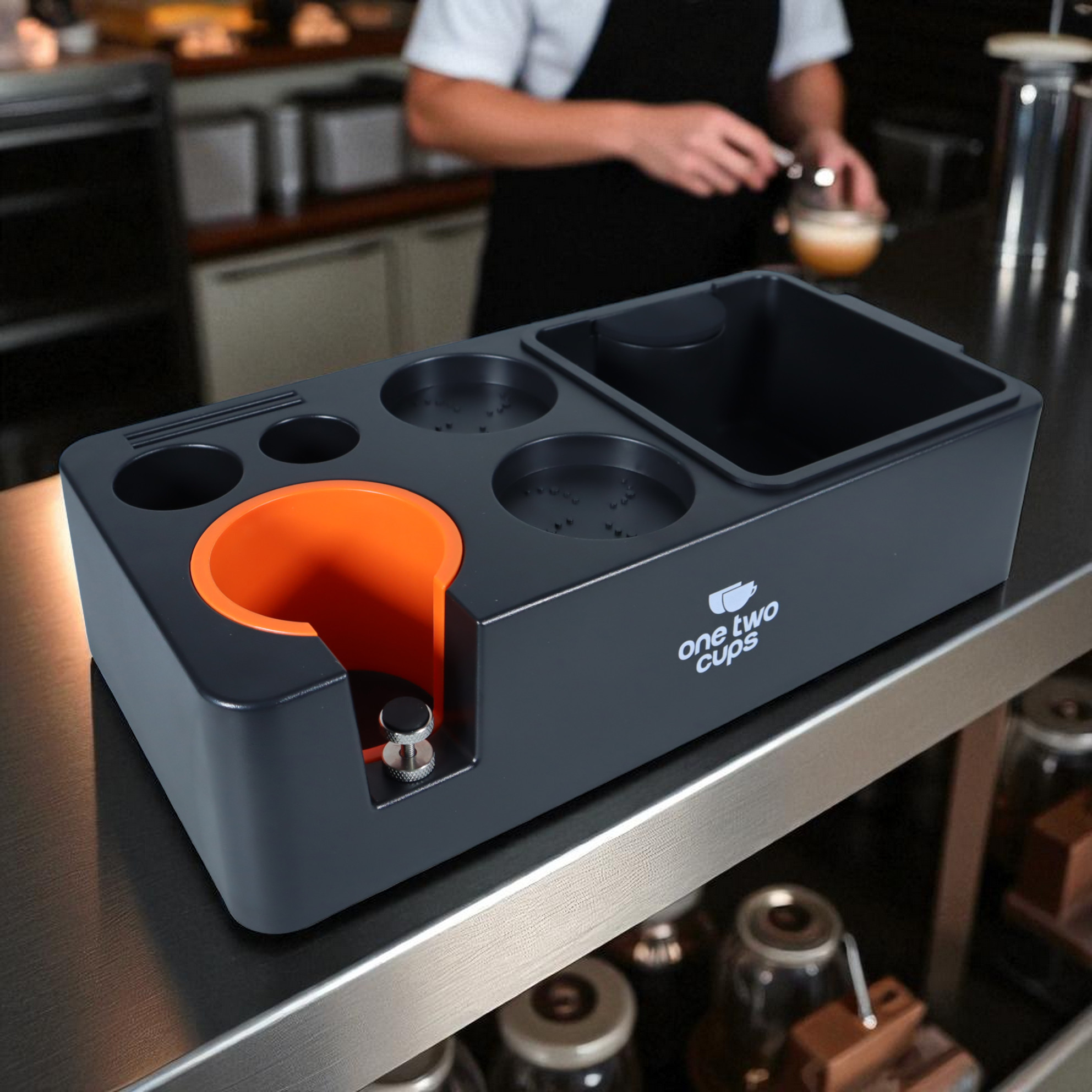 One Two Cups Wadah Ampas Kopi Knock Box with Portafilter Holder - MG34