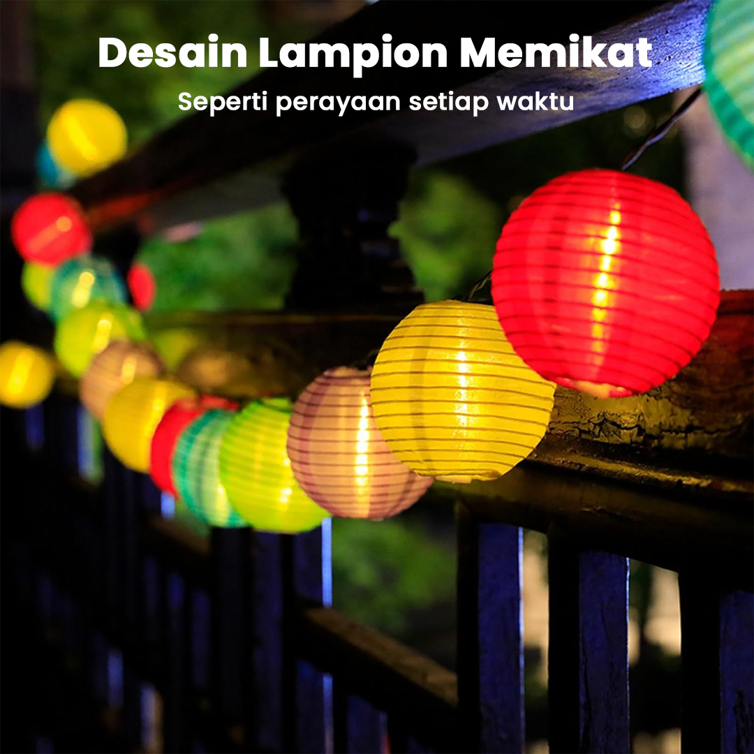 Ousam Lampu Hias String Lights Lampion Solar 20 LED 8 Modes 5M - M202
