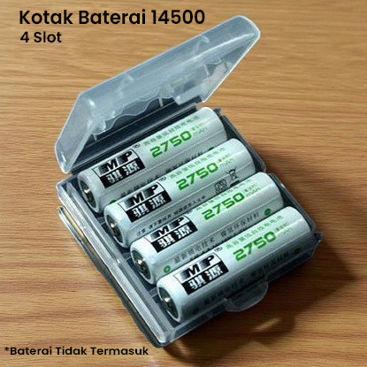 Kotak Baterai Plastik 4 Slot 14500 Plastic Battery Storage Box - CY045
