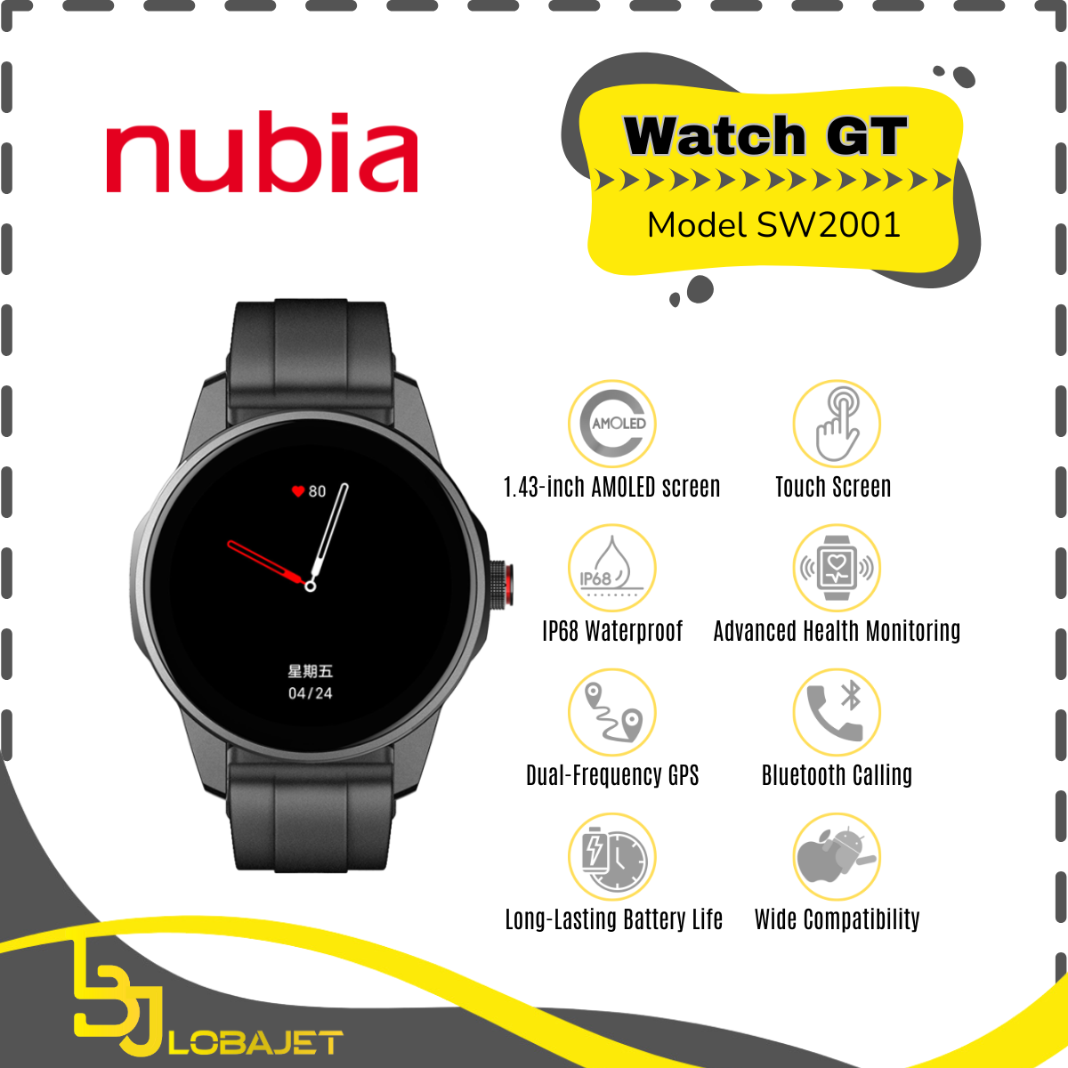 Jual NUBIA WATCH GT Smartwatch AMOLED Display GPS