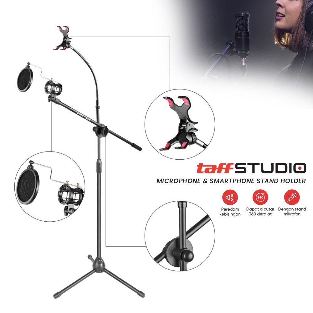 TaffSTUDIO Microphone and Smartphone Stand Holder 360 Degree - MS-70B