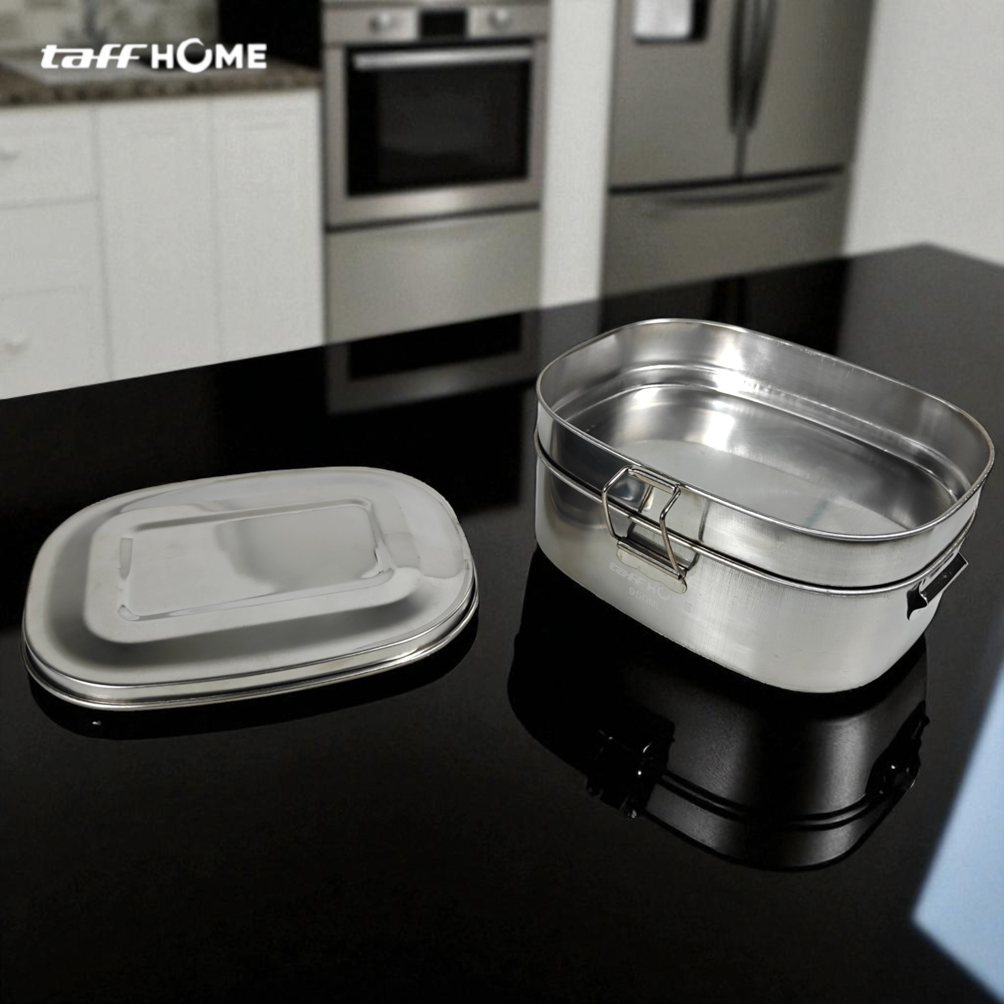 TaffHOME Kotak Makan Lunch Box Stainless Steel Double Layer 950ml - TR-95
