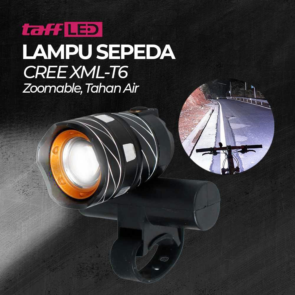 TaffLED Lampu Depan Sepeda Rechargeable LED CREE XML-T6 Waterproof - ZK30