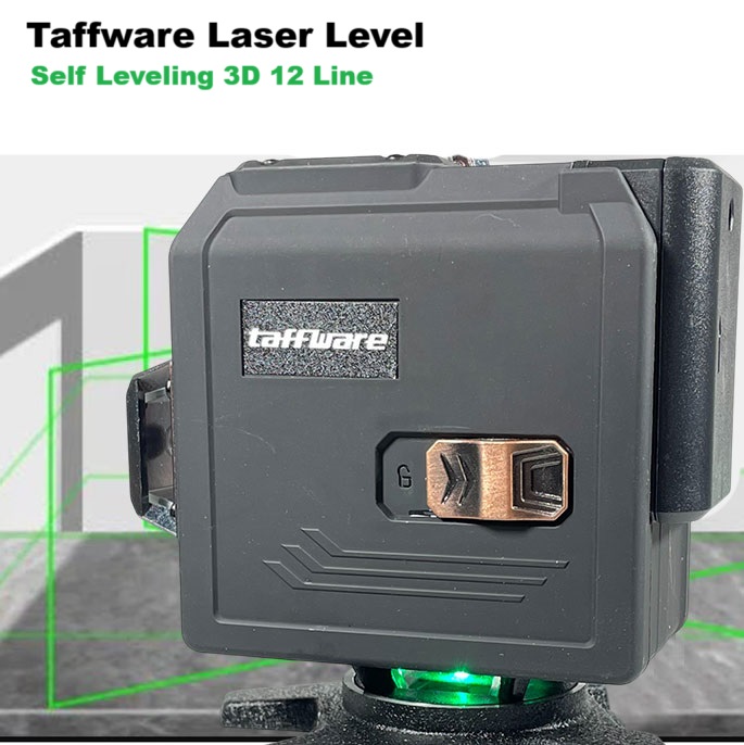 Taffware Laser Level 4in1 Color 3D 12 Line Alarm Powerful Beam - CT3