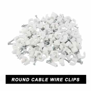 Taffware Klip Kabel Cable Clip Round Wire Management Electrical 100PCS - YQ801