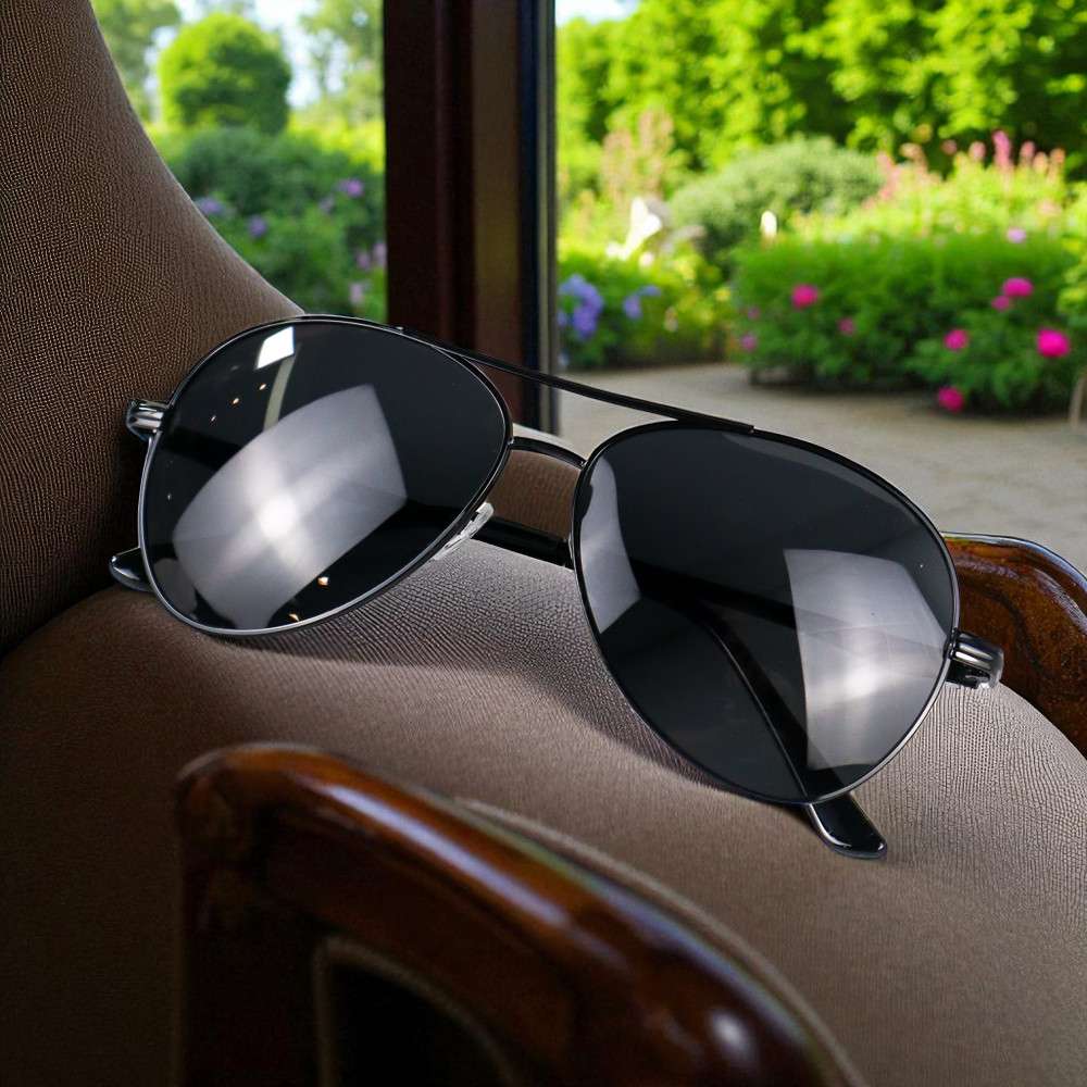 Aoron Kacamata Hitam Aviator Polarized Sunglasses UV Protection - RB2132