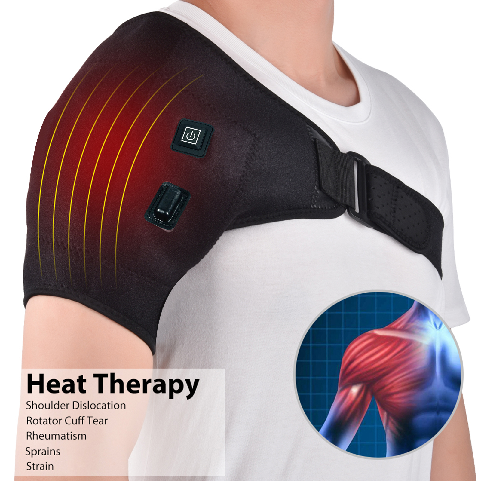 BOOBEAUTY Alat Terapi Bahu Hot Compress Shoulder Brace Pain Relief USB - BB-40