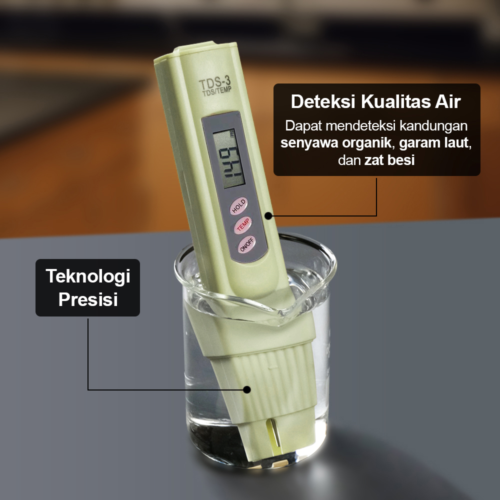 TDS Meter Alat Ukur Kualitas Air Water Quality Tester - TDS-3