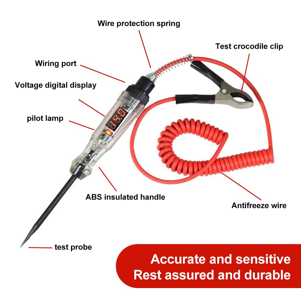 SMITH Tespen Circuit Tester Voltage with Alligator Clip 6-24V - S62
