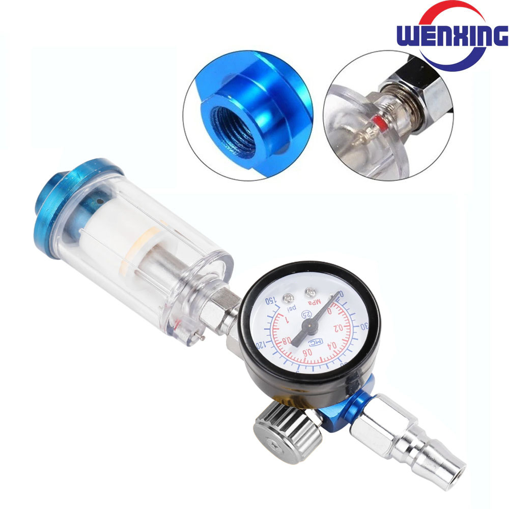 WENXING Spray Gun Air Regulator Gauge In-line Water Filter Adapter - W101