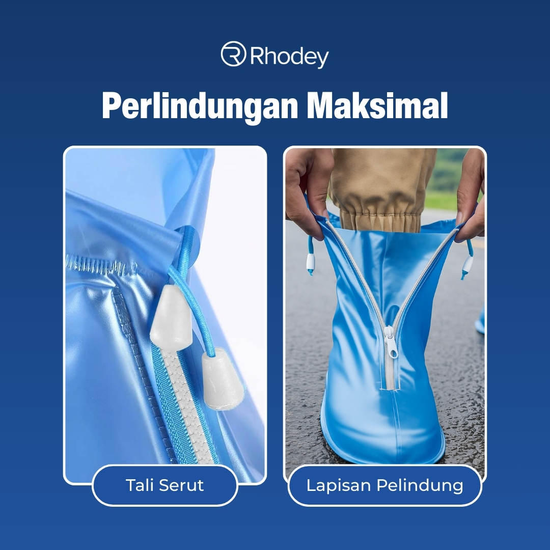 Rhodey Jas Hujan Sepatu Anti Air Shoes Cover PVC with Zipper - XZ899