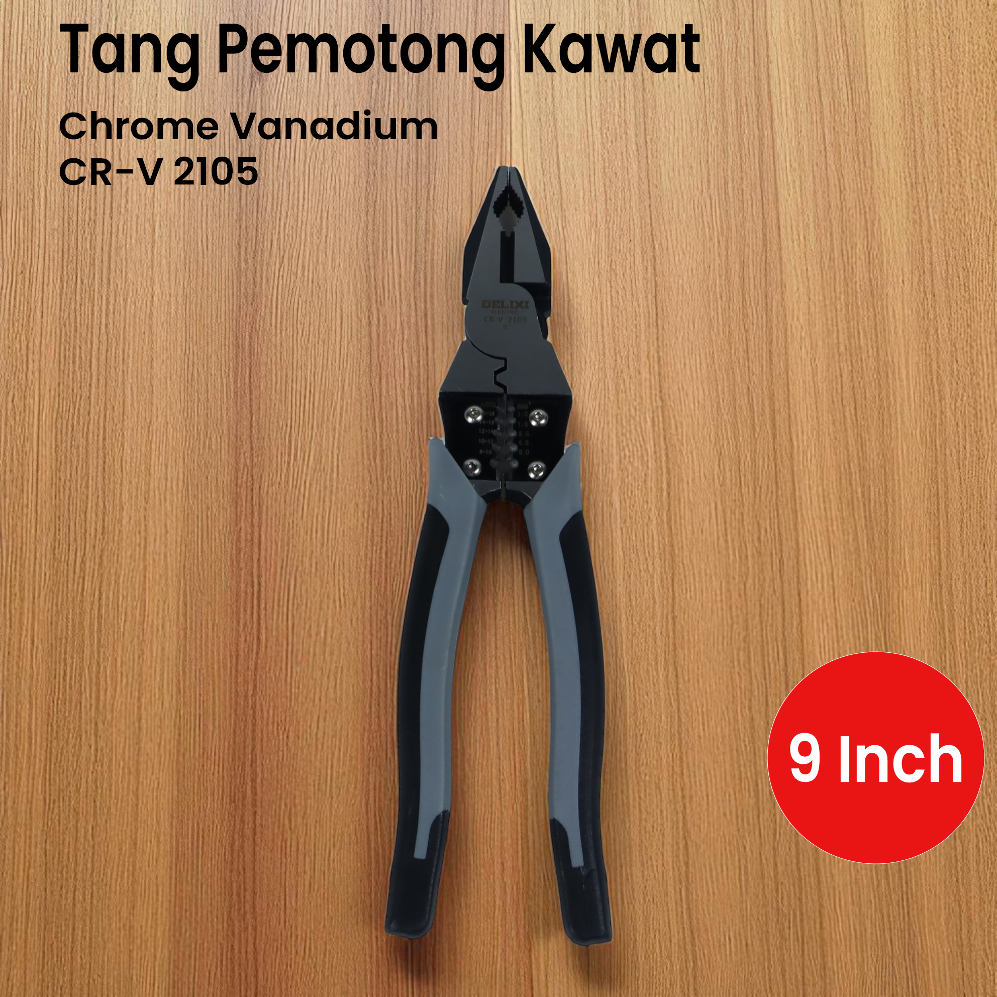 DELIXI Tang Pemotong Kawat CRV Multifungsi Wire Cutter 9 Inch - 2105