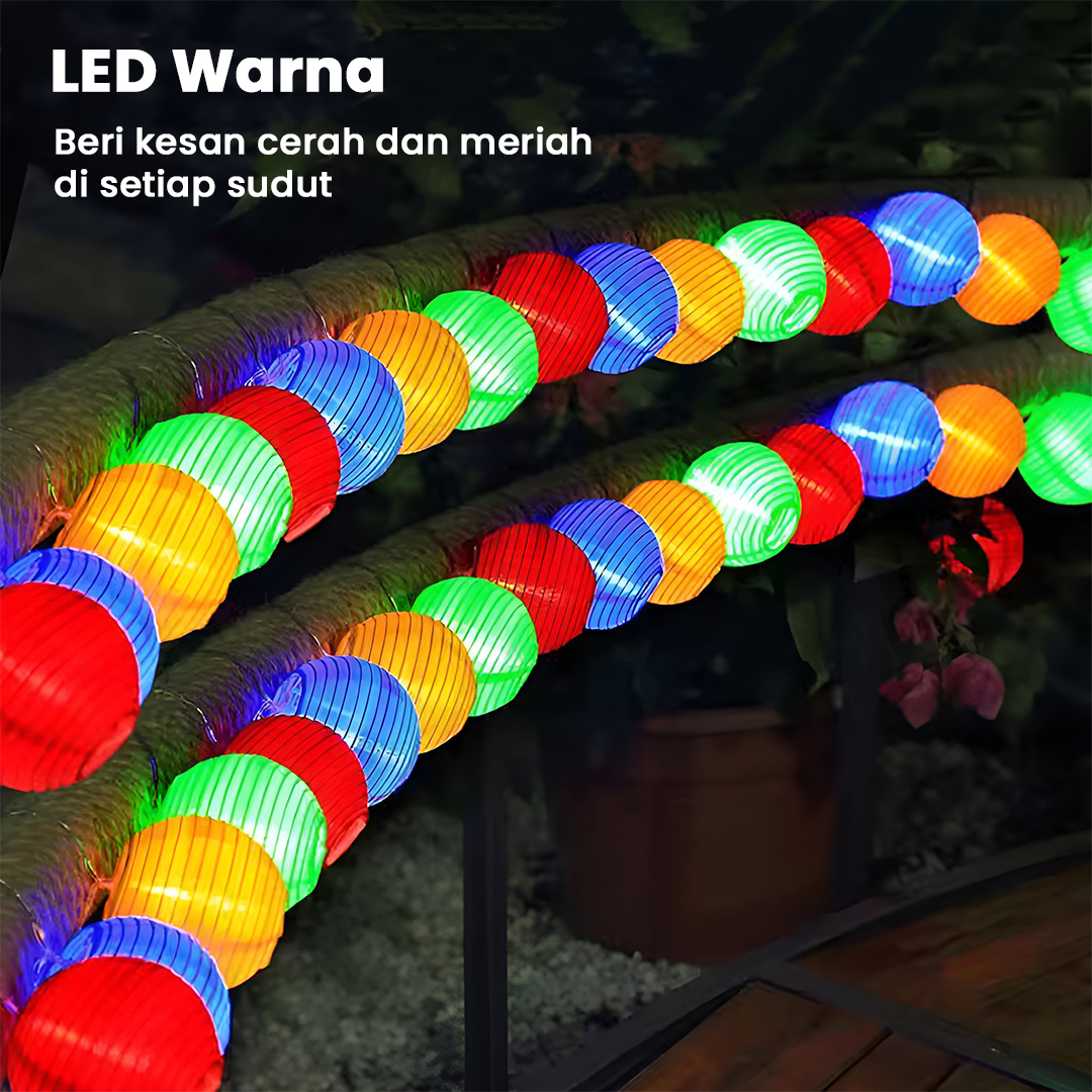 Ousam Lampu Hias String Lights Lampion Solar 20 LED 8 Modes 5M - M202