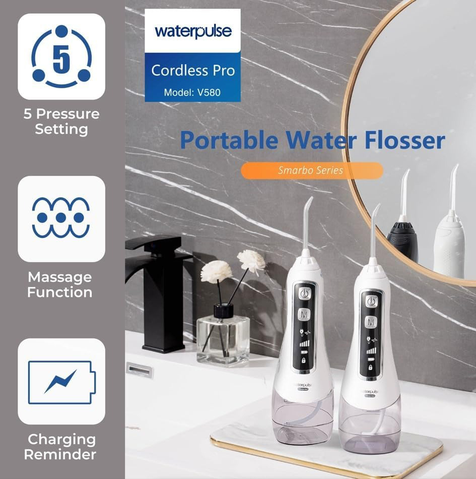 Waterpulse Dental Flosser Semprot Pembersih Gigi 5 Mode 320ml - V580